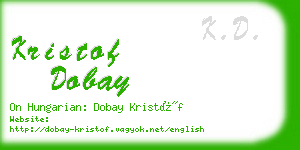 kristof dobay business card